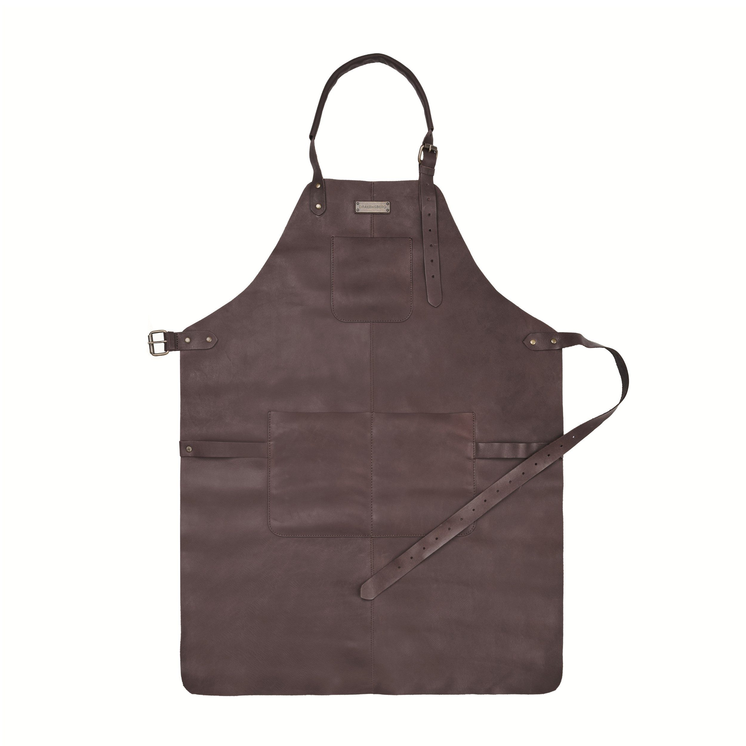 DRAKENSBERG Grillschürze Herren »Bob« Kaffee-Braun, Premium Leder Koch- und Grillschürze für Männer, strapazierfähig