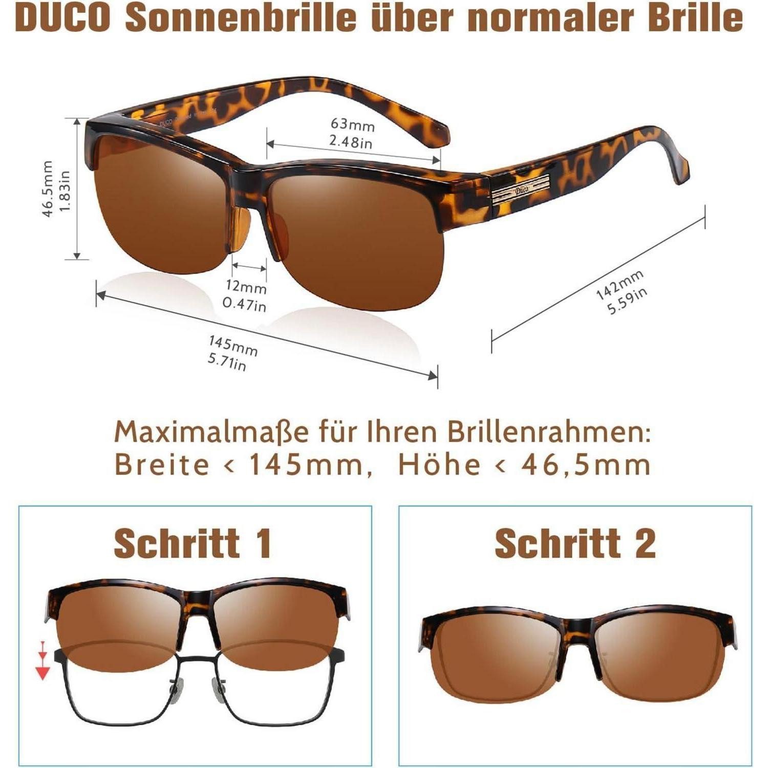 LuxusKollektion Sonnenbrille Sonnenbrille Herren Damen polarisiert Überbrille 8960 Tortoise