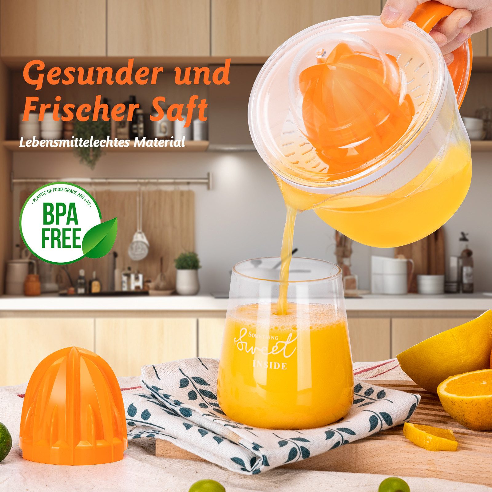 Aigostar Entsafter Saftpresse Elektrisch 2 Kegel, Orangenpresse, Zitruspresse, 40,00 W, Hohe Saftausbeute, Tropfsicherer Auslauf, 100% reiner Saft, BPA-frei – Bild 5 von 5
