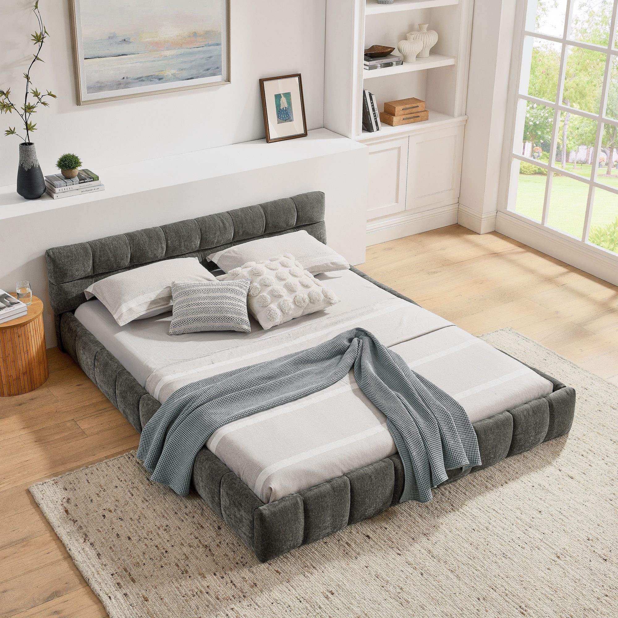 Odikalo Polsterbett Doppelbett Einzelbett, Chenille (90x200 / 140x200 / 160 günstig online kaufen