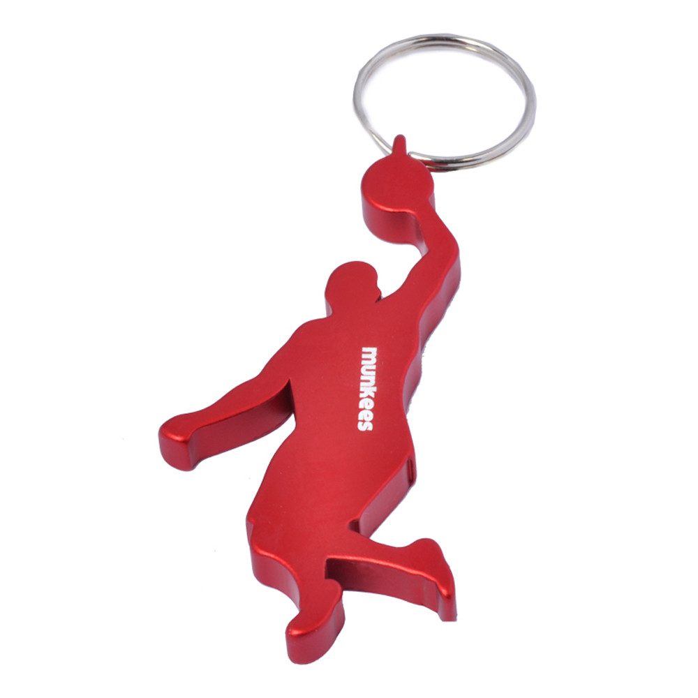 Munkees Flaschenöffner Flaschenöffner im Basketball-Design, rot, mit Anhänger (Packung, 1-tlg), Basketball-Form, Aluminium, Flaschenöffnerfunktion