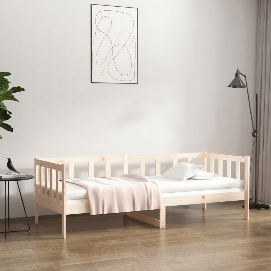 furnicato Bett Tagesbett Massivholz 203,5 x 85,5 x 66 cm (1-tlg), Gästebett mit integriertem Stauraum und seitlichen Bettgittern