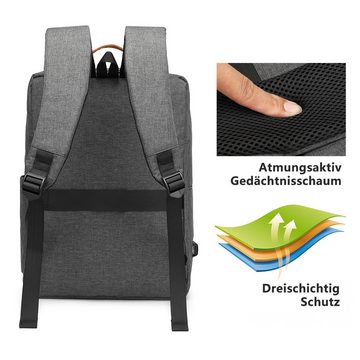 MODFU Laptoprucksack Laptop Rucksack Rucksäcke Schulrucksack Wasserbeständig Laptoptasche (Laptop Notebook Tasche Schule Uni Rucksack, Sportrucksack, Backpack mit Laptopfach, mit USB-Lade-Anschluss), Herren Damen Jungen Teenager Freizeit Arbeit Business Reisen