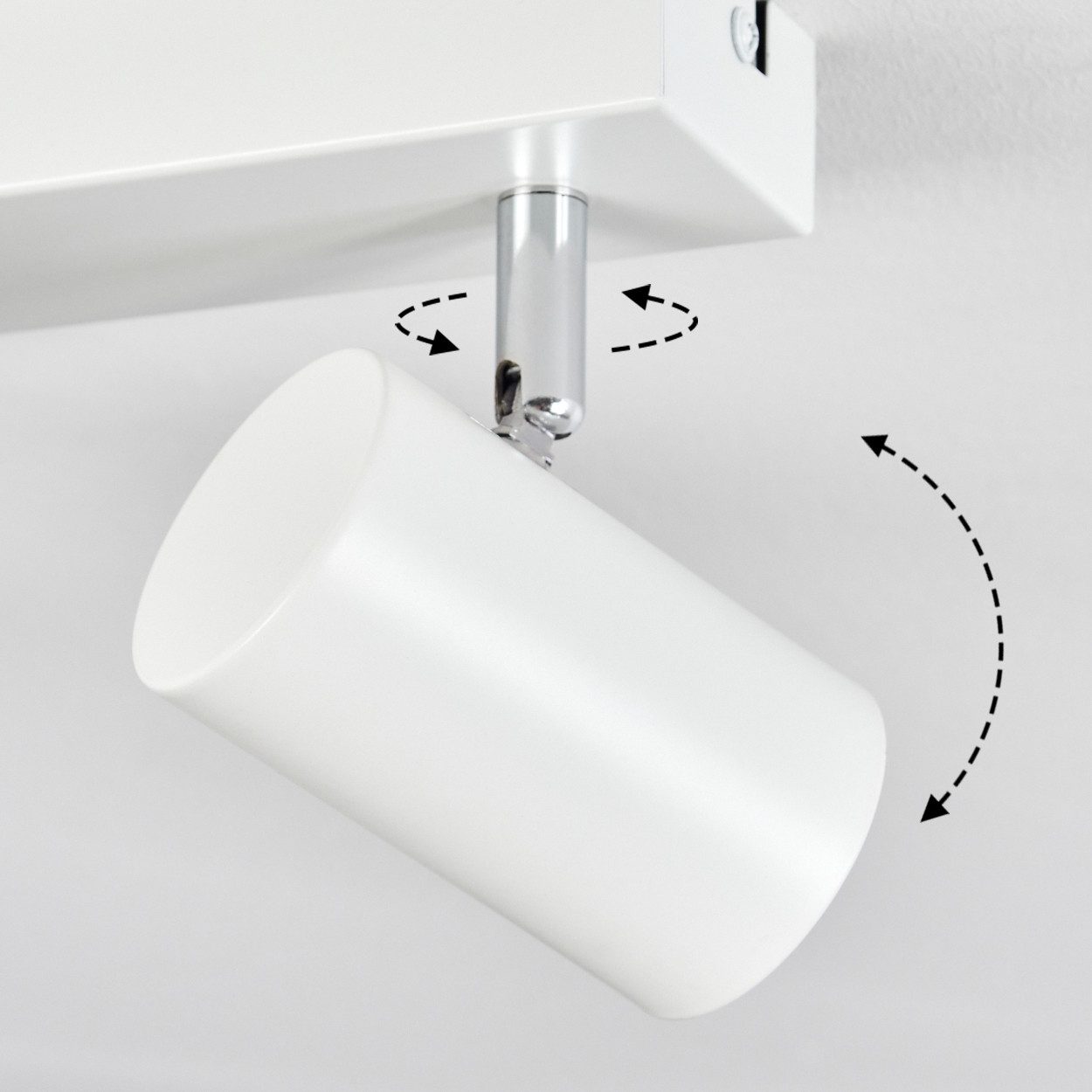 hofstein Deckenleuchte Deckenlampe aus Metall in Weiß, ohne Leuchtmittel, Leuchte im modernen Design mit verstellbaren Schirmen, 3 x GU10
