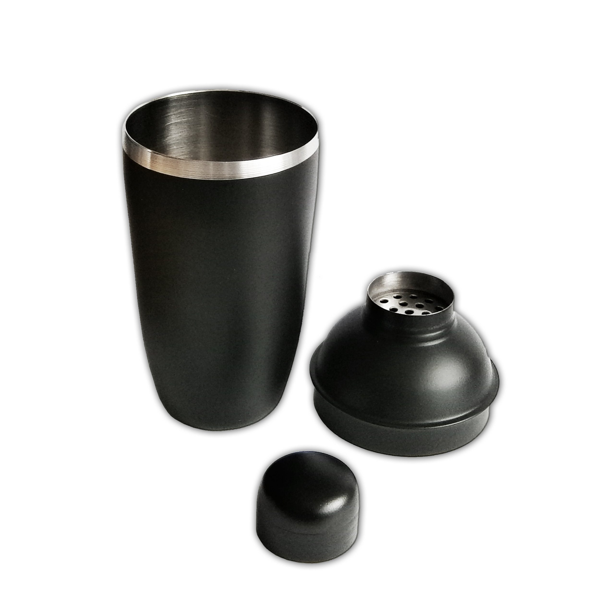 HIT Trading Cocktail Shaker COCKTAIL SHAKER 3-tlg Schwarz Edelstahl 500ml Cocktailmixer 45, Barmixer Cocktailshaker