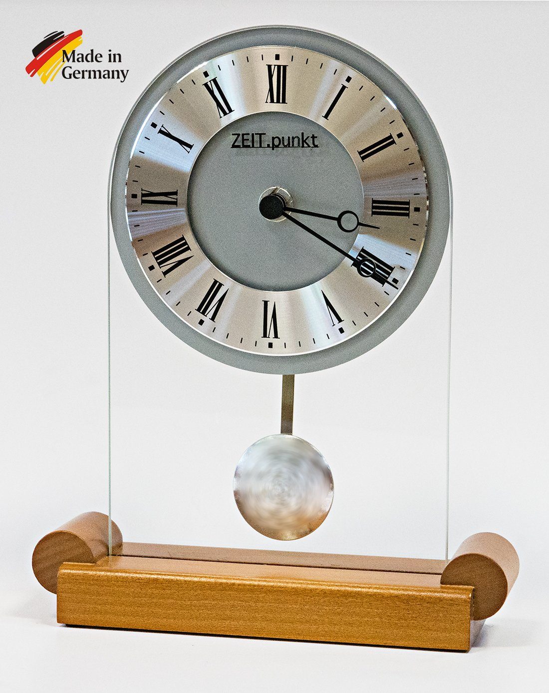 Beauty.Scouts Tischuhr Analoge Tischuhr Standuhr "Rennes" Uhr mit Pendel, 23x18 cm
