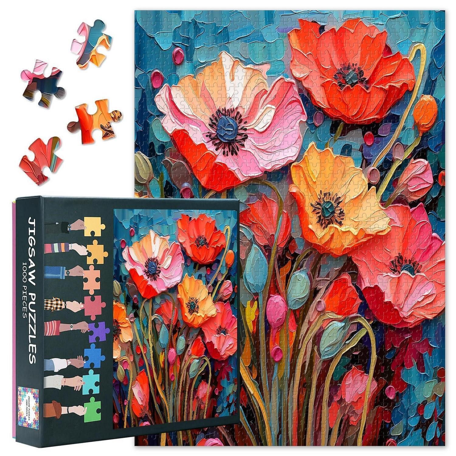 LuxusKollektion Puzzle Puzzle 1000 Teile Mohnblumen, Puzzleteile