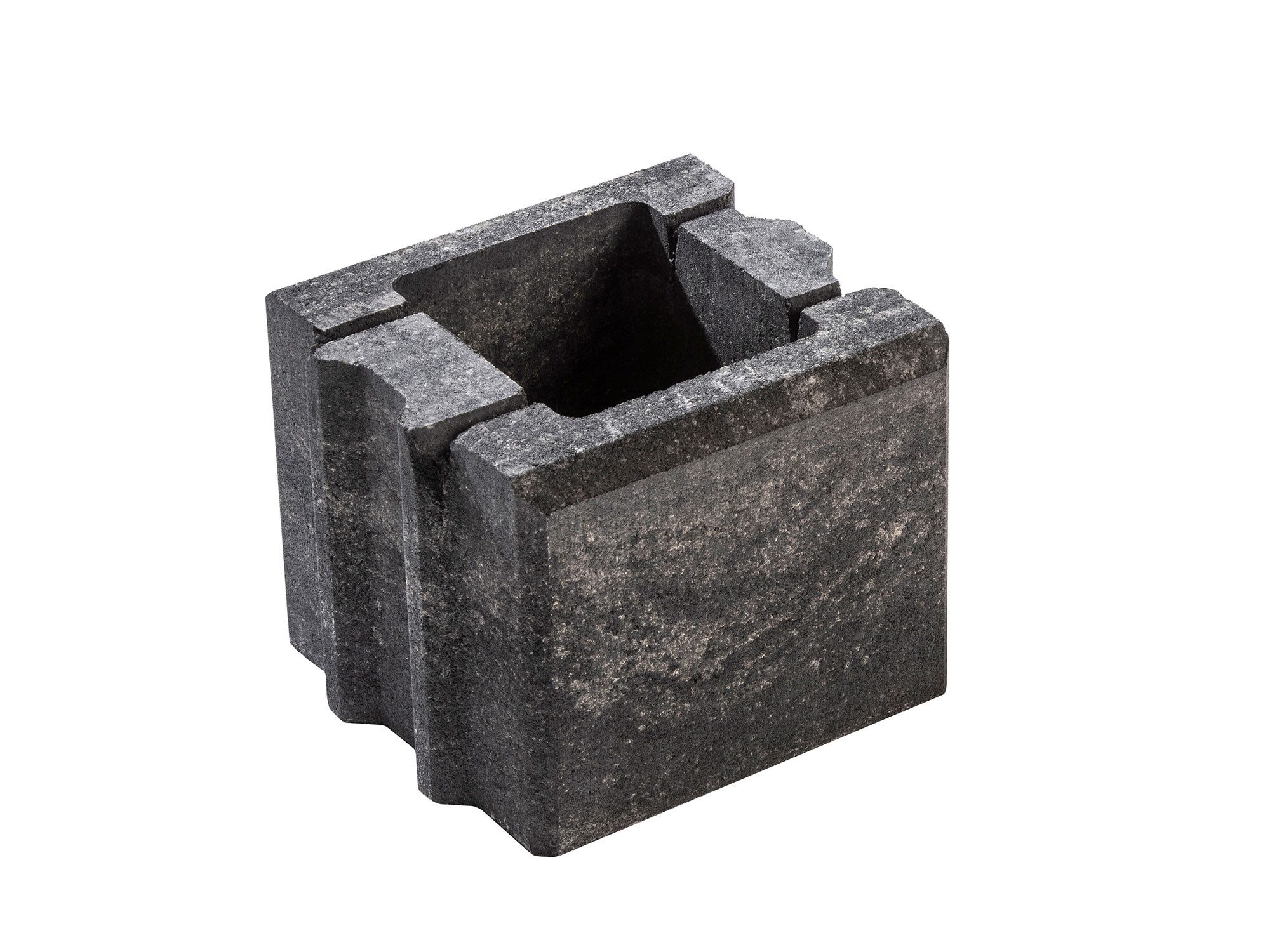 Diephaus Mauerstein GARDO WEIß-SCHWARZ HALBSTEIN 25/25/20 CM