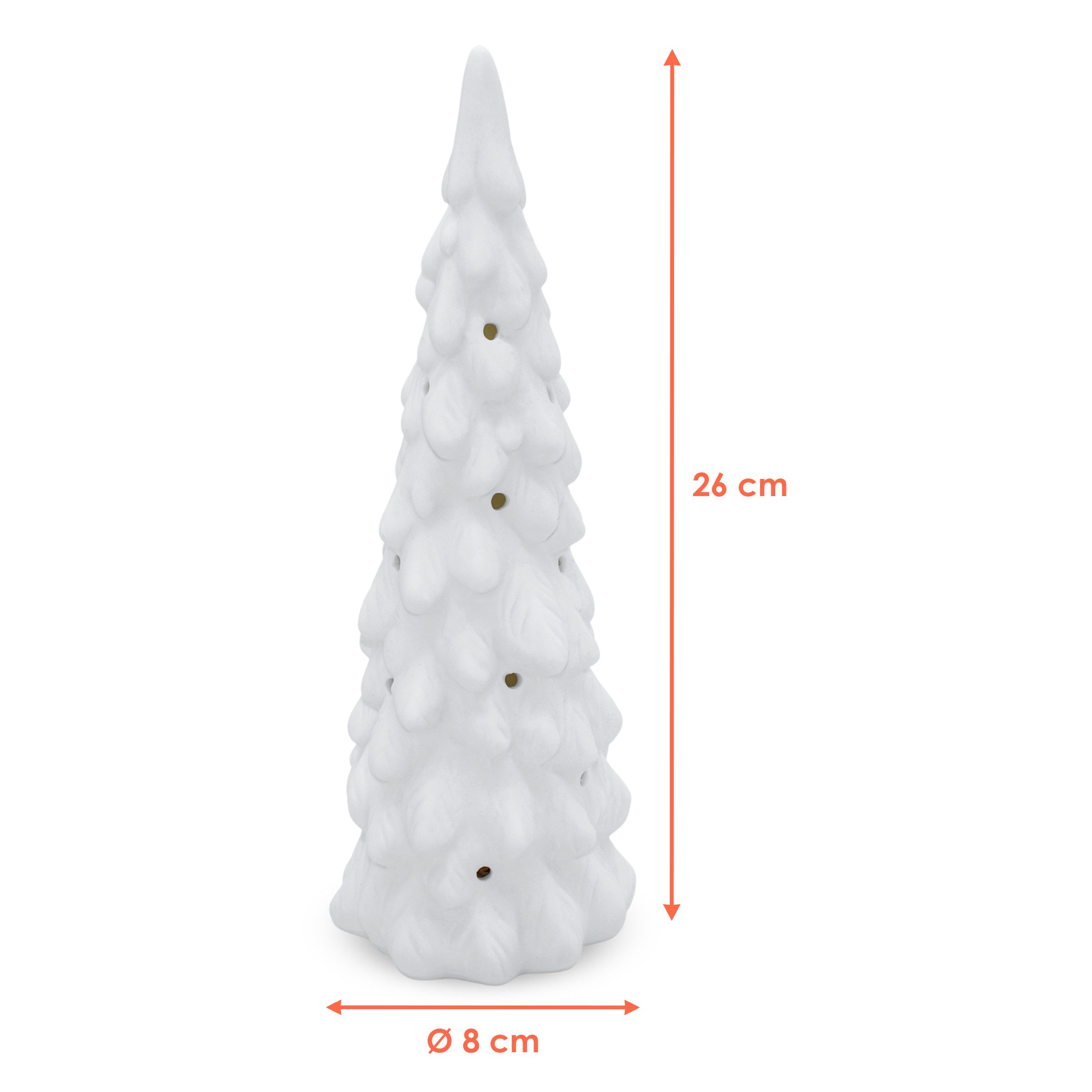Spetebo Weihnachtsfigur LED Porzellan Tannenbaum Tisch Leuchte (26 cm, 1 St günstig online kaufen