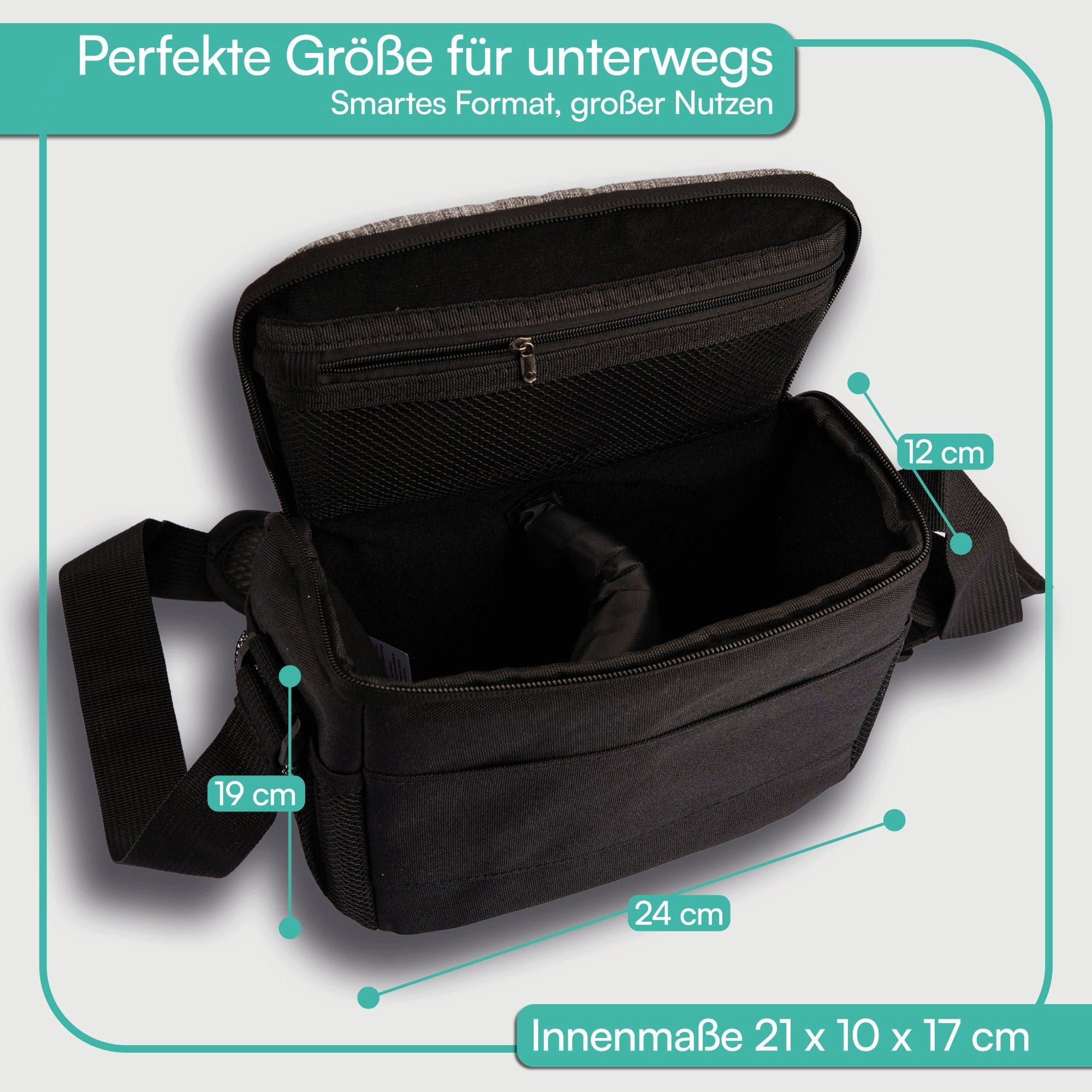 pixly Kameratasche DSLR Tasche mit Schultergurt, ideal für Spiegelreflexkamera oder Objektive