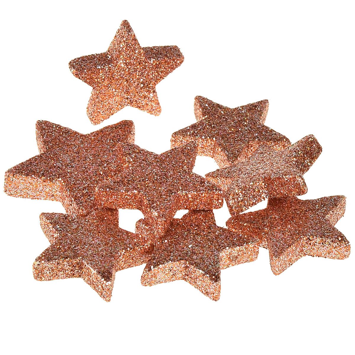 Florists Products Weihnachtsmann Weihnachtliche Streudeko Glitter-Sterne Rosa Ø4/5cm 40St