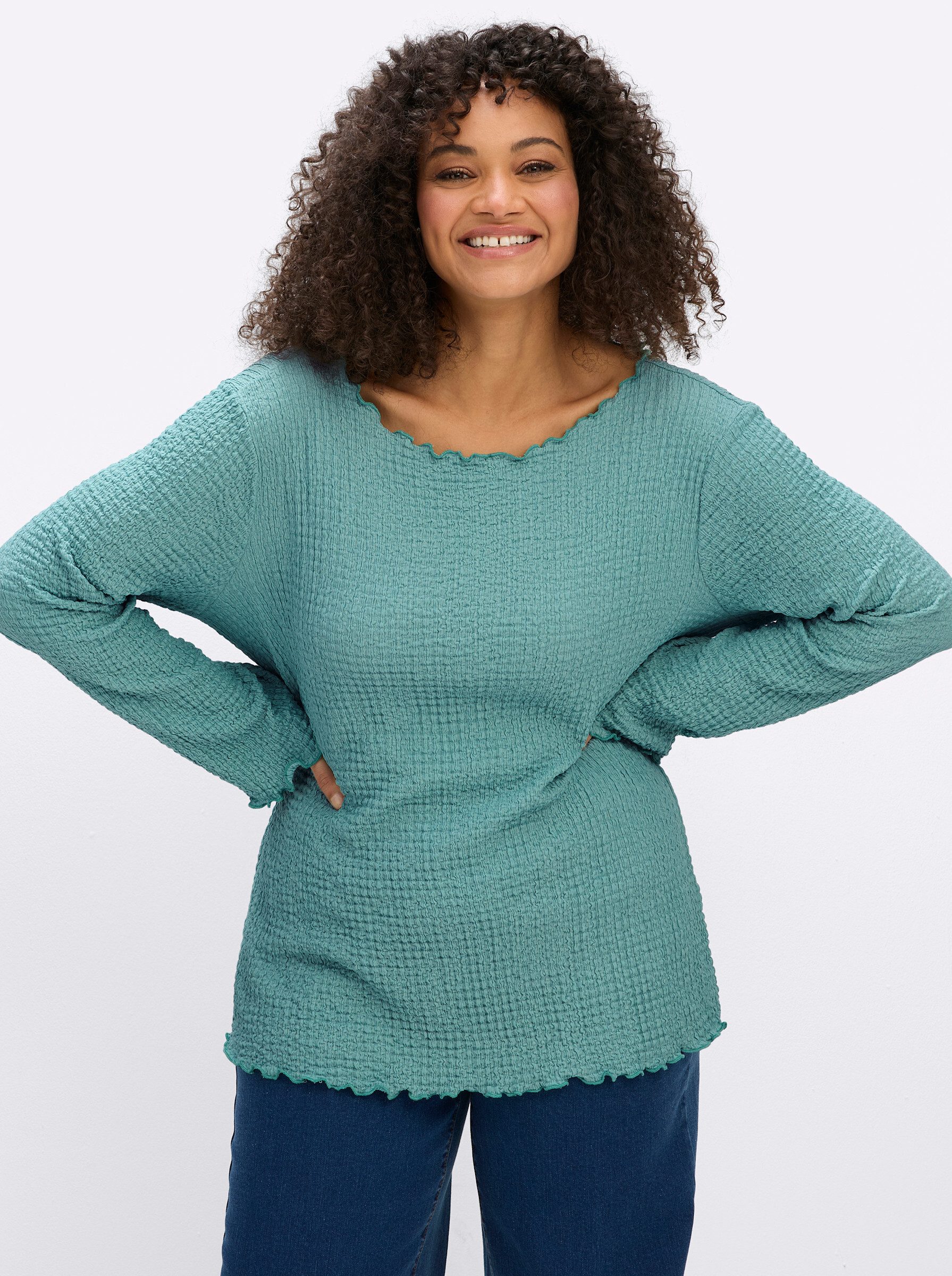 Sheego T-Shirt Langarm-Shirt Langarm