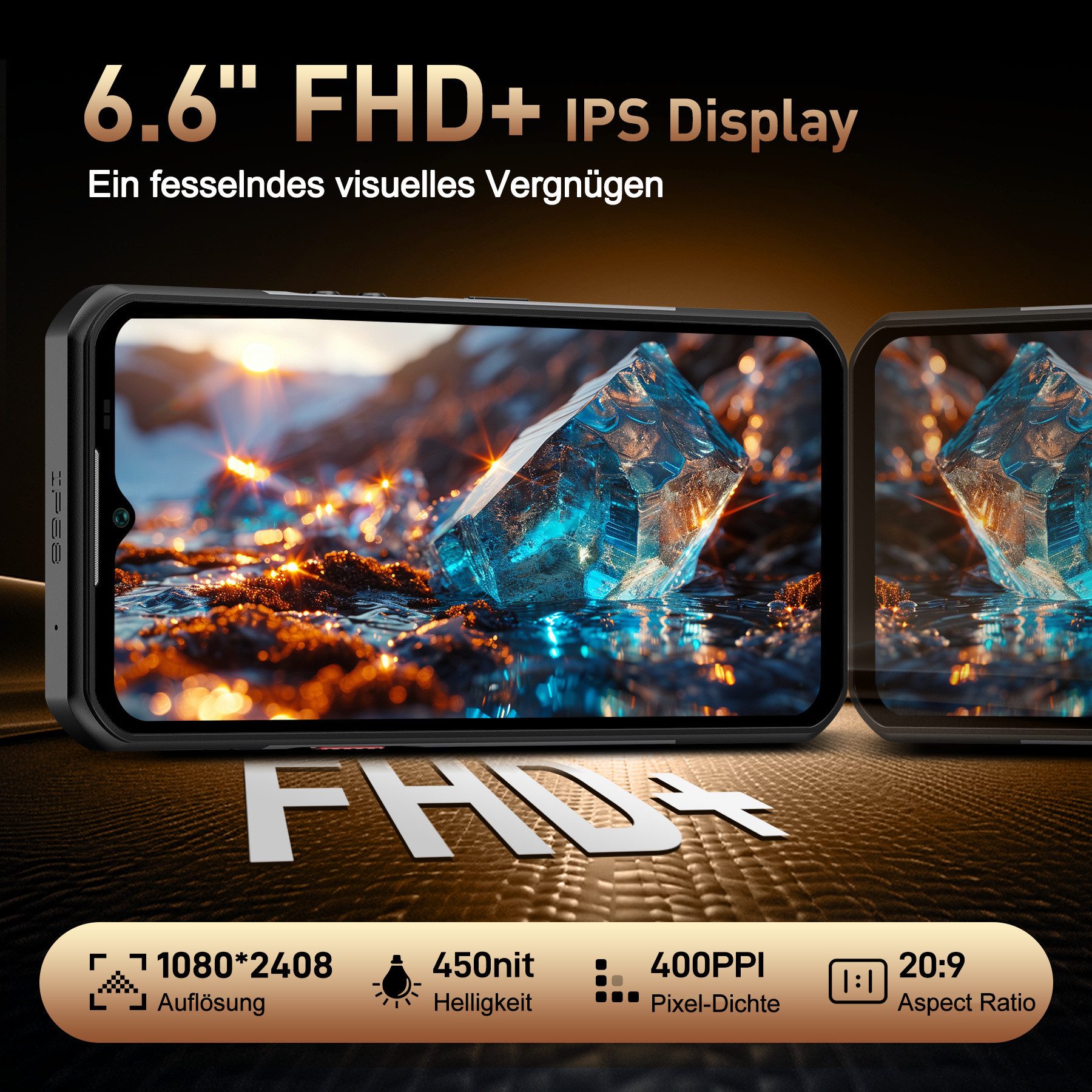 OUKITEL WP39 Pro 36+512GB 5G Outdoor Smartphone (16,76 cm/6.6 Zoll, 512 GB Speicherplatz, 64 MP Kamera, IP68 Wasserdicht Baustellenhandy, 11000mAh, NFC, OTG, GP – Bild 2 von 5