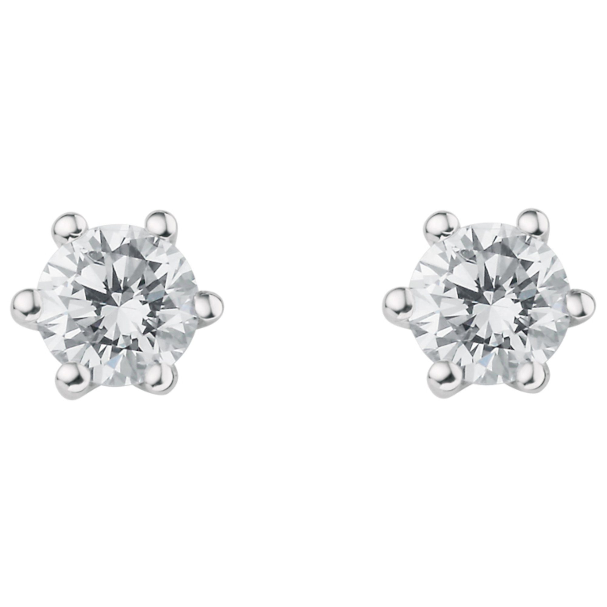 ONE ELEMENT Paar Ohrstecker 0.25 ct Diamant Brillant Ohrringe Ohrstecker aus 585 Weißgold, Damen Gold Schmuck