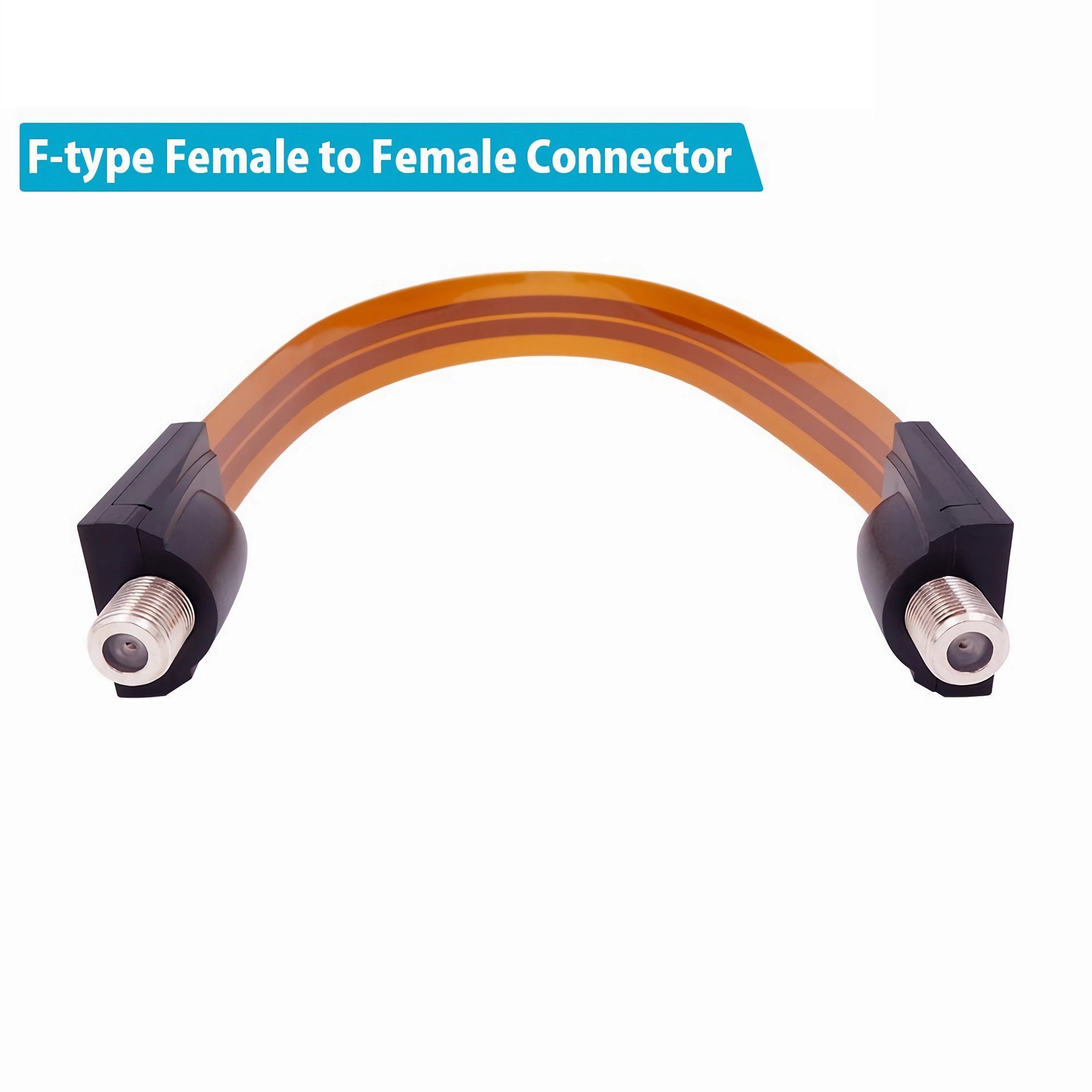 Bolwins P61 Kabel Sat F-Typ Antenne Fernseher Satellit F Verlängerung Adapter TV-Kabel, F-Typ Stecker, Koaxial, F-Typ Buchse, Koaxial (26 cm), Ultradünnes 0,20 mm Flachkabel mit Klebepads zur Überbrückung