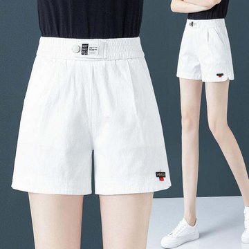 KIKI Jeansshorts Denim-Shorts für Damen Sommer dünn locker weites Bein Hotpants