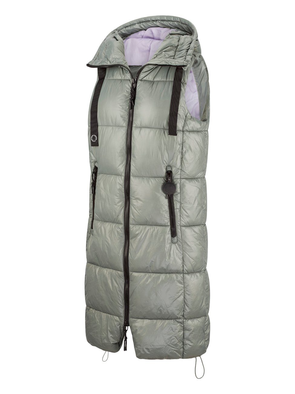 DENIMFY Outdoorjacke Damen Steppweste DFCaro Regular Fit knielange Übergangsweste mit Kapuze – Bild 3 von 4