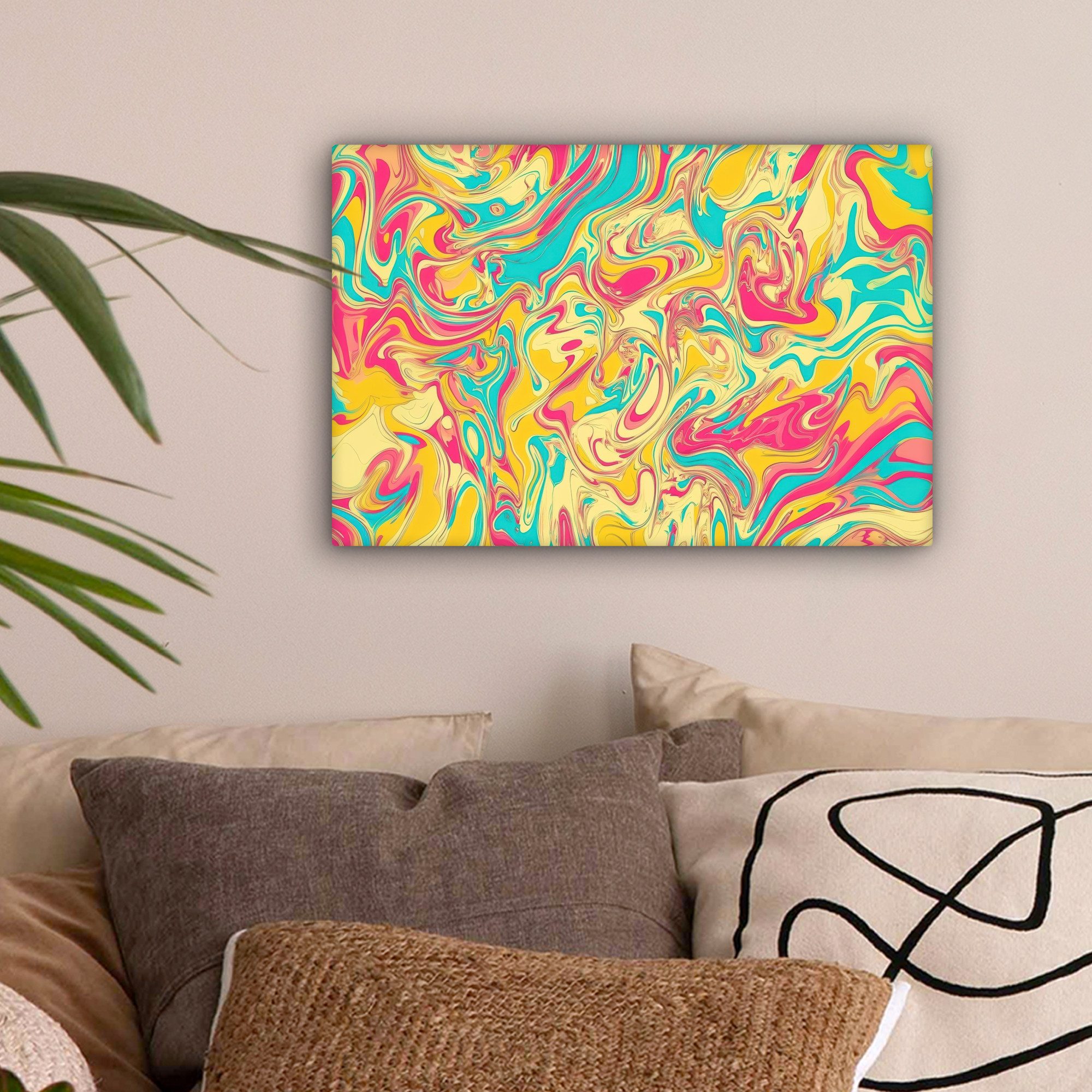 OneMillionCanvasses® Leinwandbild Gelb - Rosa - günstig online kaufen