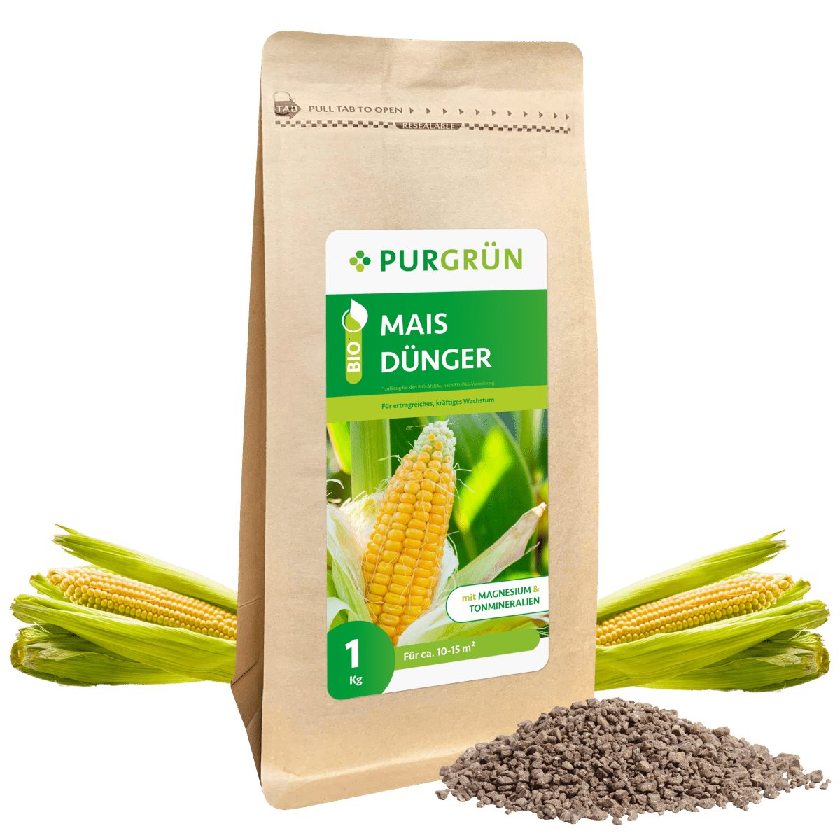 Gemüsedünger Purgrün Bio Mais Dünger, NPK 6+3+8, Magnesium, 1 kg