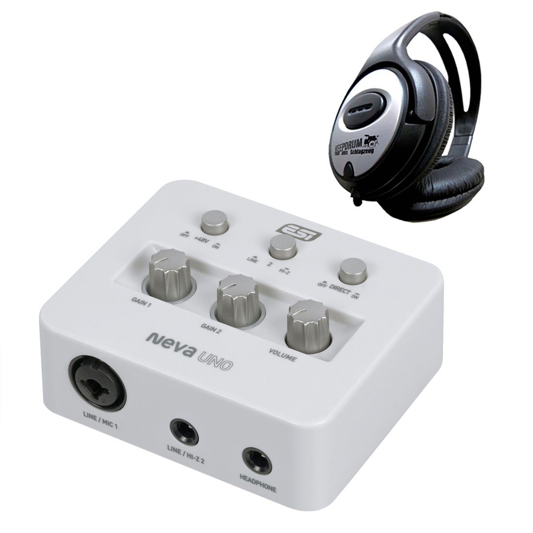 ESI NEVA Uno USB Audio-Interface mit Kopfhörer Digitales Aufnahmegerät