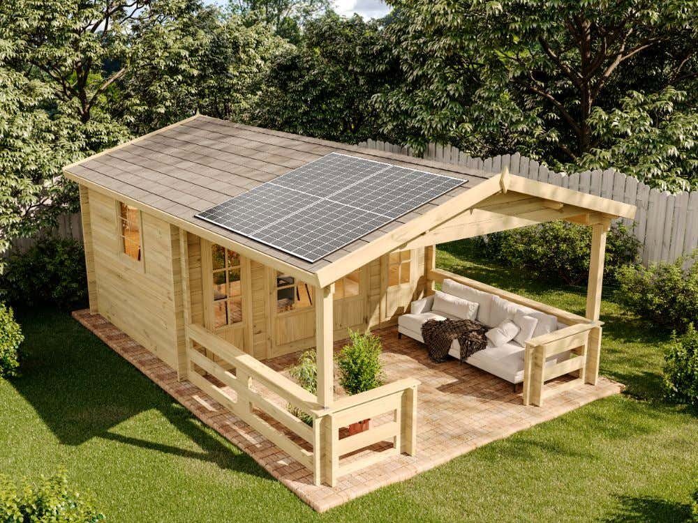Alpholz Gartenhaus »Gartenhaus Lappland40 B mit Priwatt Solaranlage