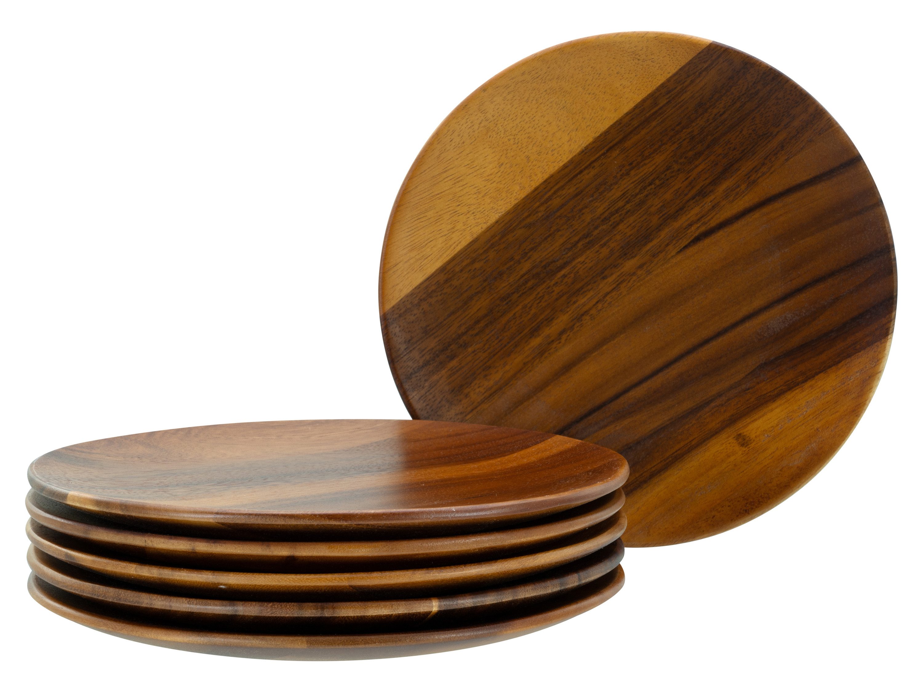 CreaTable Teller Nature Collection Akazienholz Teller 6-tlg, (6 St)