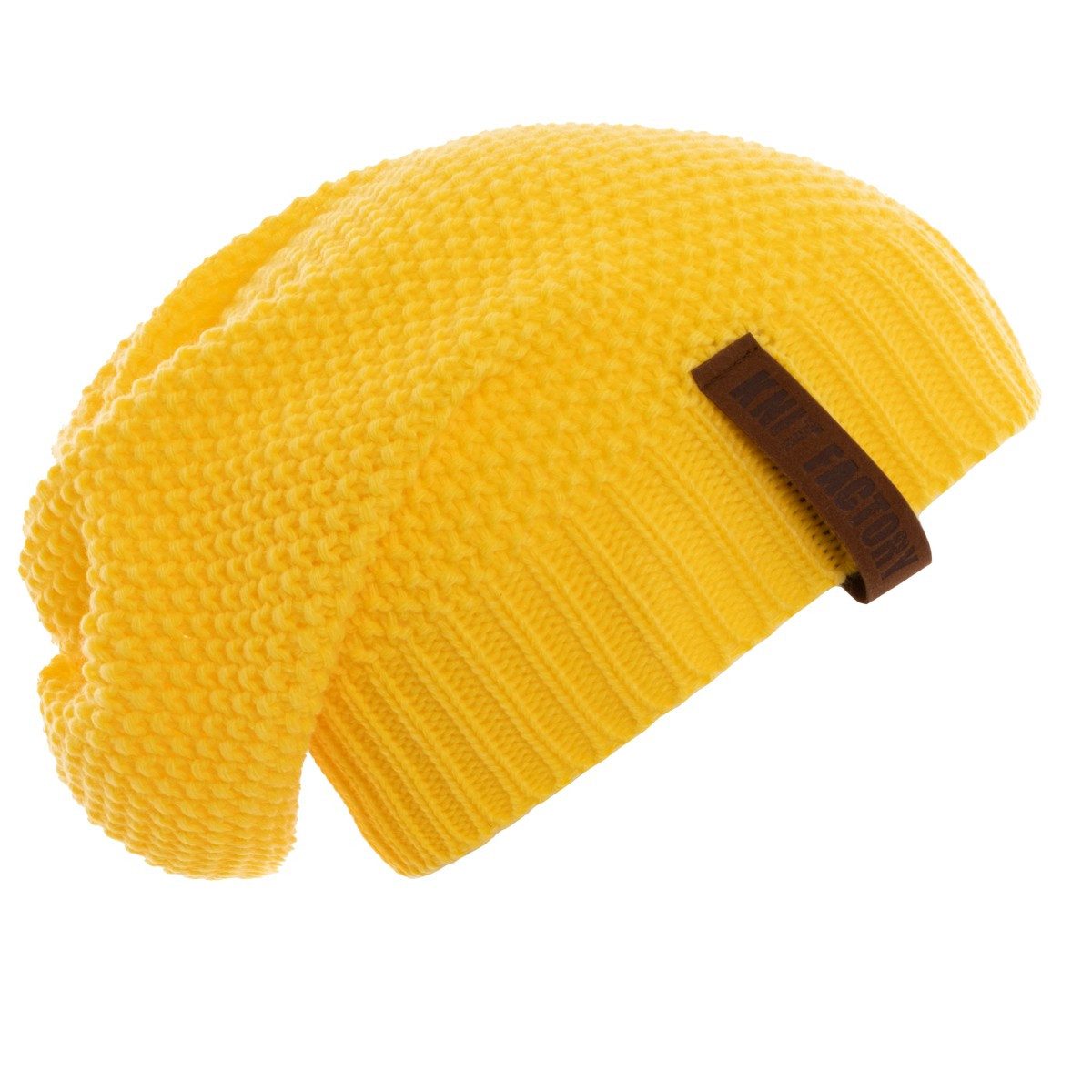 Knit Factory Strickmütze Coco Mütze Canario Yellow One Size (Set, 1-St., Spar-Set) mütze damen jungen herren set winter herbst beanie Strick sale warm