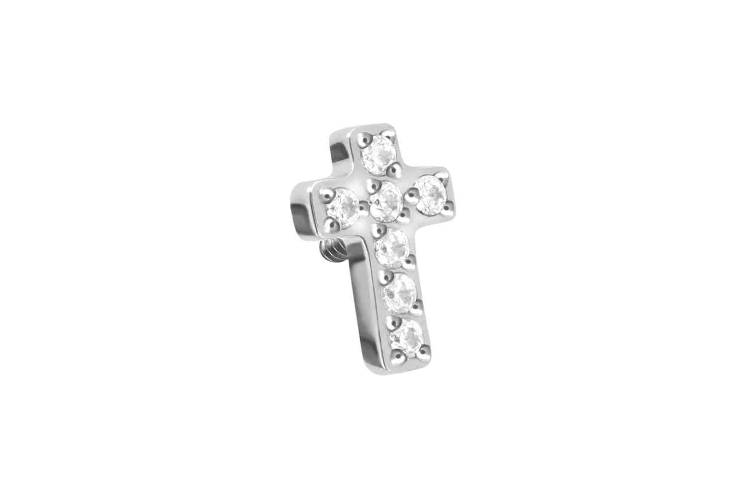 Piercing-Set Titan Schraubaufsatz mit Außengewinde KRISTALLKREUZ