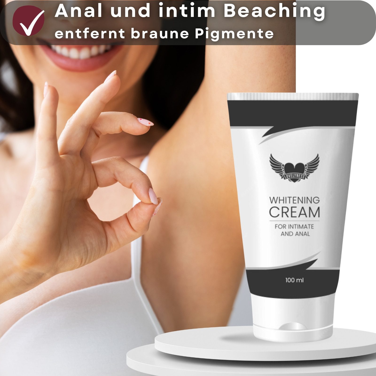 Lovelyness Intimpflege Set - Intim Bleaching Creme + Haarentfernung Pulver, 2-tlg.