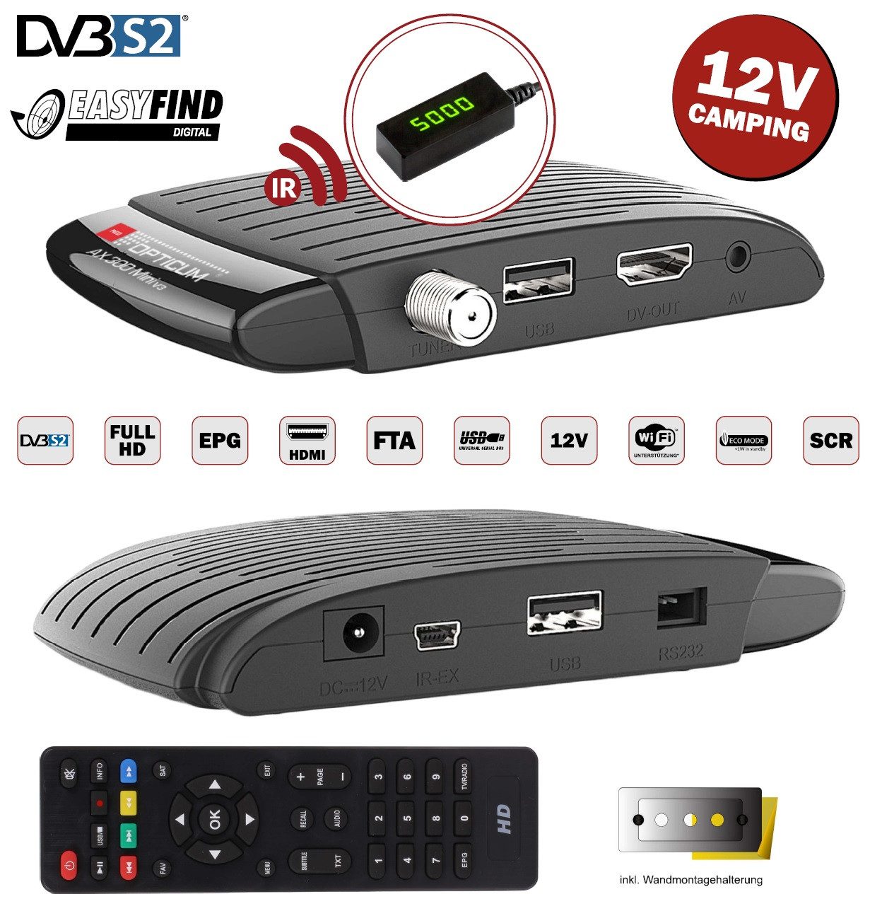 Red Opticum AX 300 Mini V3 PVR - digitaler HD Satellitenreceiver / Satellitenreceiver