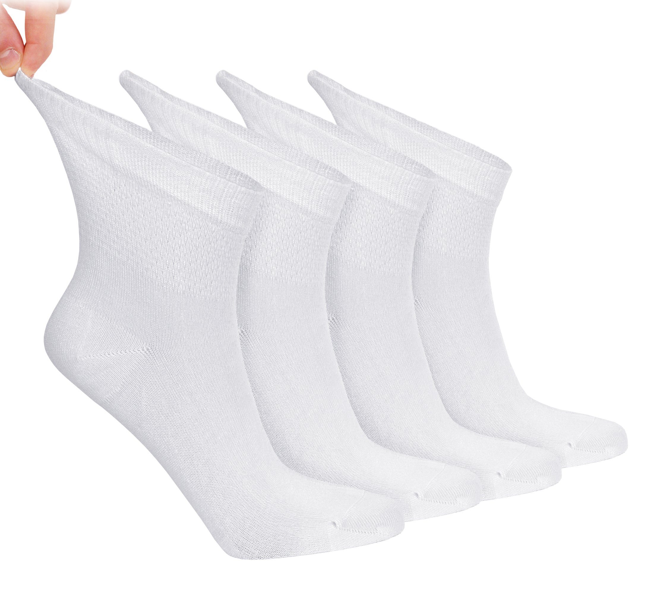 NoblesBox Diabetikersocken Diabetikerstrümpfe Damen - Weicher Komfortbund - Venenfreundlich (Beutel, 4 Paar) Bambussocken