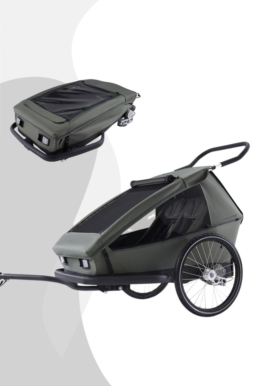 Croozer Fahrradkinderanhänger Kid Ellma 2 2in1 Kinderfahrradanhänger - Farbe: Moos Green