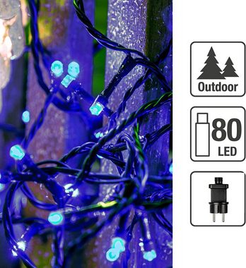 Hellum LED-Lichterkette LED-Lichterkette 80 BS blau/grün außen