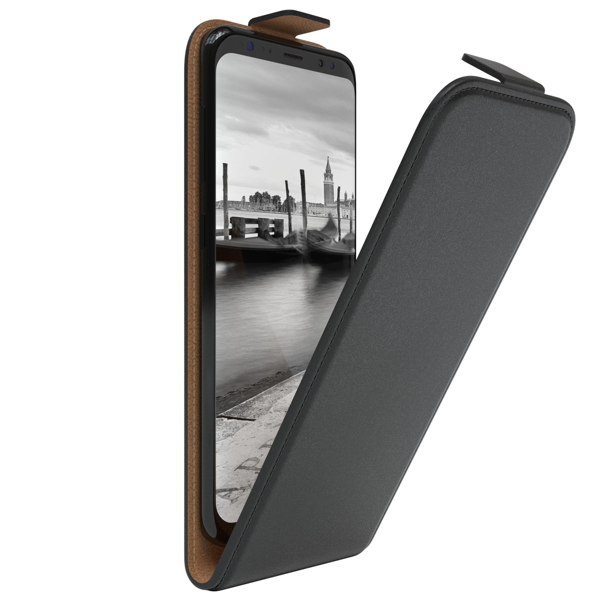 EAZY CASE Handyhülle Flipcase für Samsung Galaxy S8 5,8 Zoll, Tasche  Klapphülle Handytasche zum Aufklappen Etui Kunstleder Schwarz