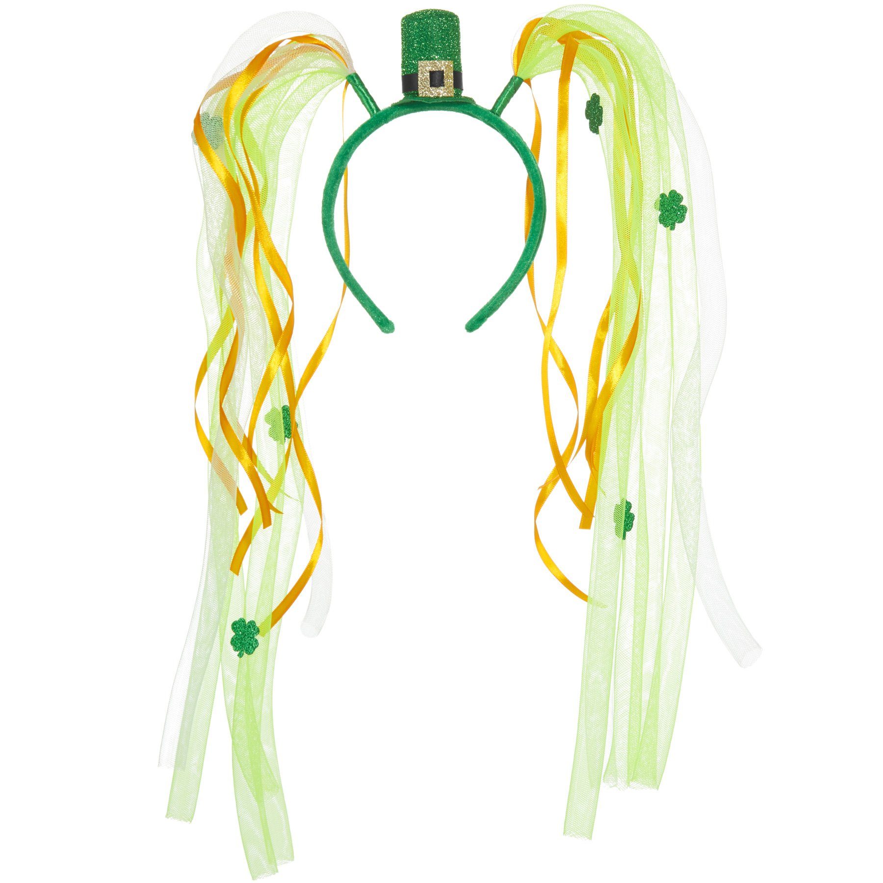 dressforfun Kostüm St. Patrick’s Day Kopfschmuck Schläuche und Bänder, Ausgefallener St. Patrick’s Day Kopfschmuck in irischen Nationalfarben