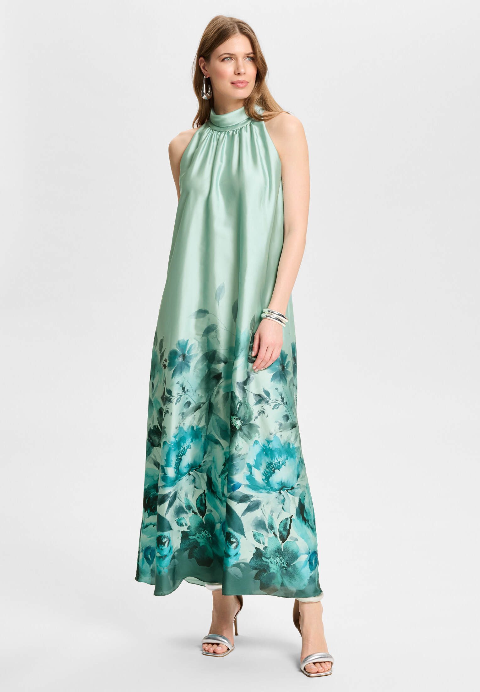SWING Abendkleid - Abendkleid aus Satin mit Bordüren-Print