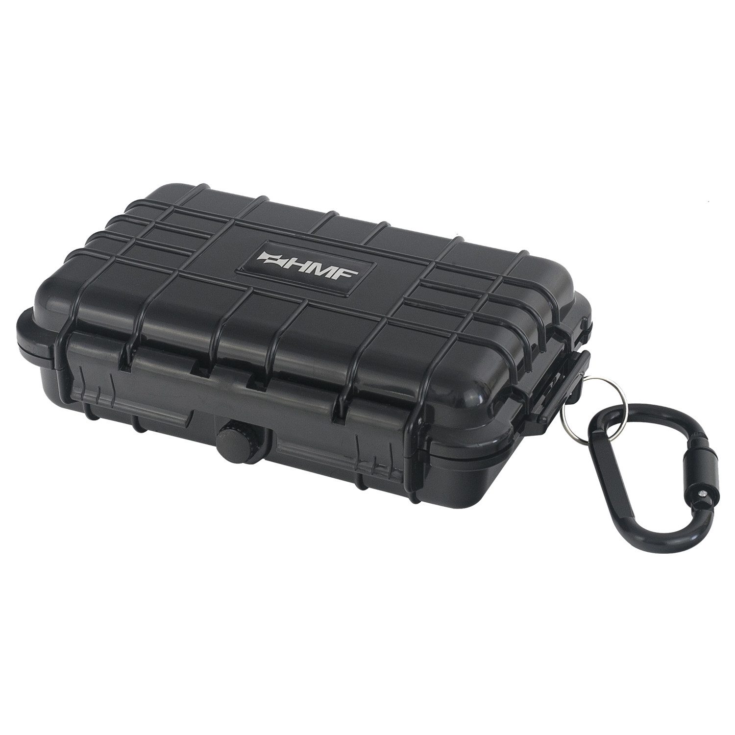 HMF Aufbewahrungsbox ODK500 Outdoor-Koffer klein (inkl. Karabinerhaken), wasserdichte Box für Boot und Freizeit, 19 x 13 x 5,5 cm, schwarz