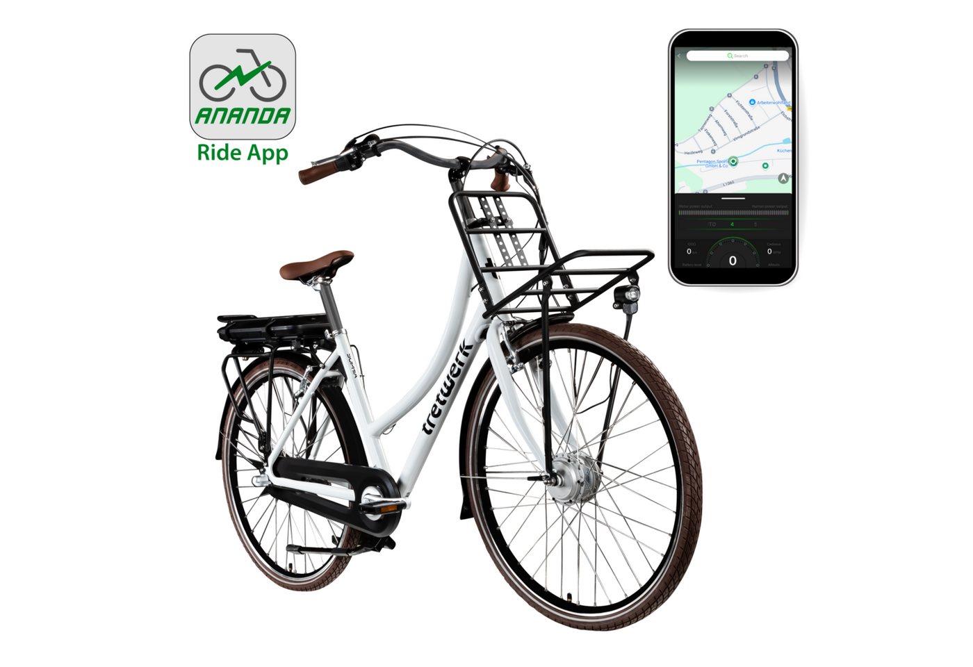 Thumbnail - Tretwerk E-Bike Cityrad Sophia, 3 Gang Shimano, Nabenschaltung, Frontmotor, 536 Wh, Tretwerk Sophia E Bike Damen 28 Zoll...