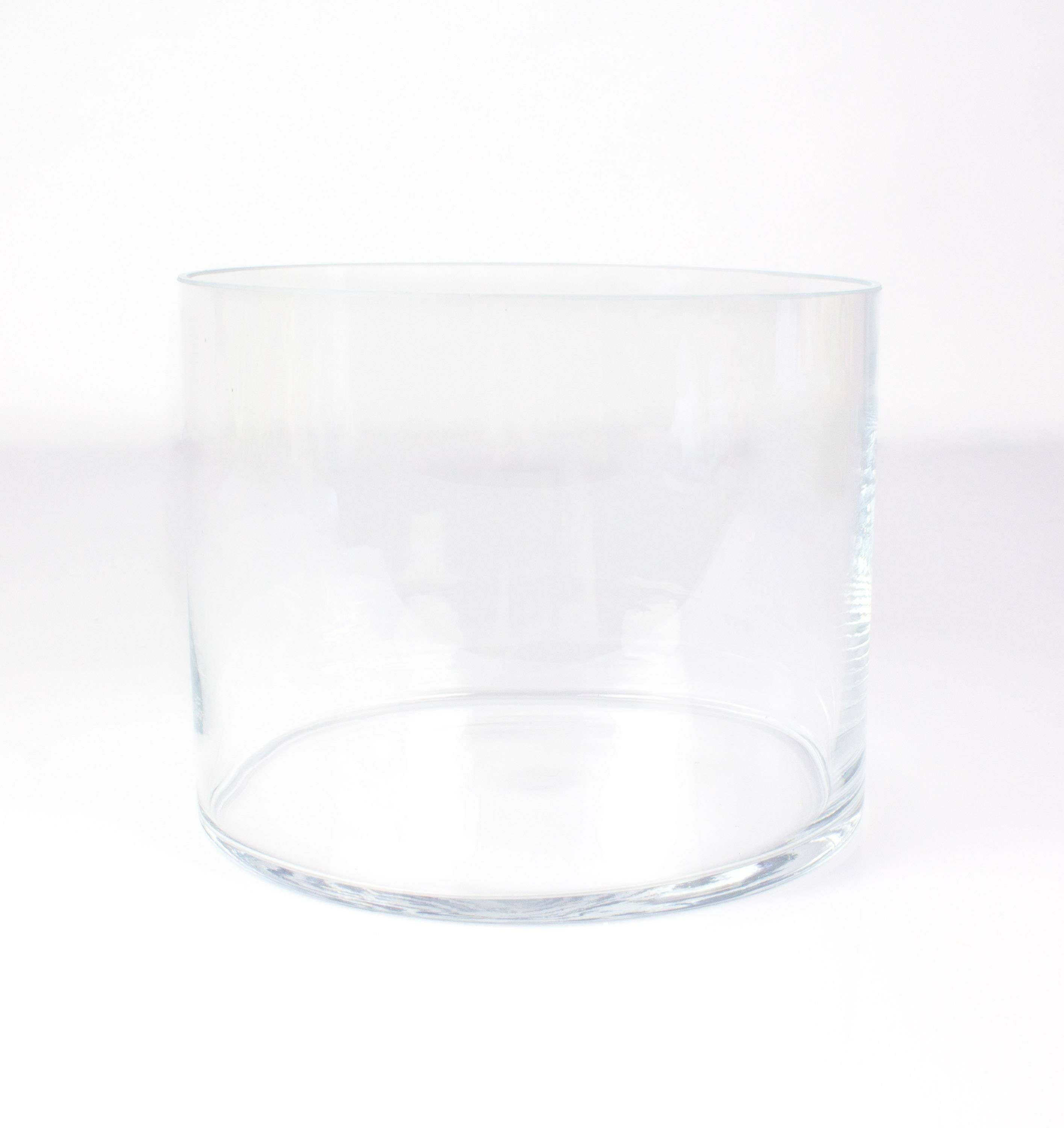 INNA-Glas Kerzenhalter Zylinder Vase Sansa aus Glas, klar, 15cm, Ø 18,5cm - Blumenvase