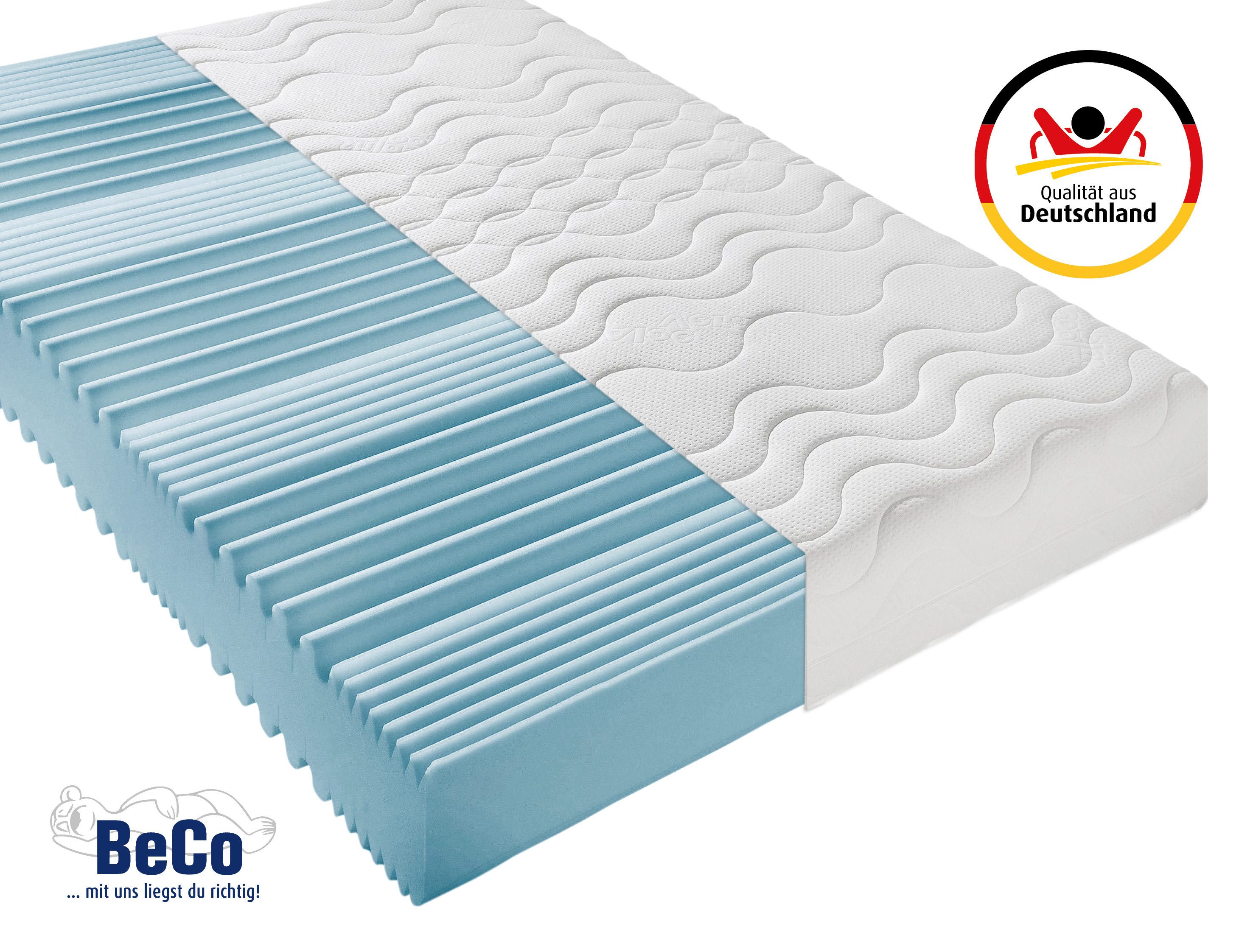 Komfortschaummatratze Premium Cool Plus, Matratze in 140x200 cm und weiteren Größen, Beco, 25 cm hoch, Optimales Schlafklima durch Cool-Plus-Markenfaser