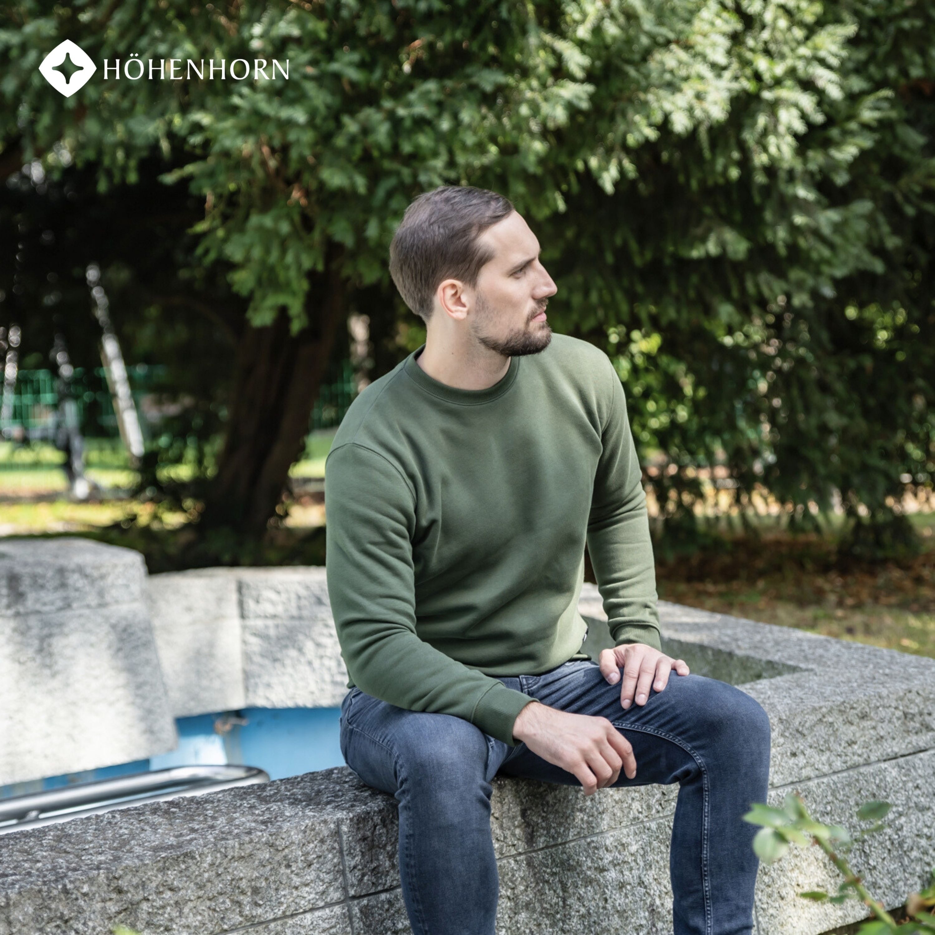 Höhenhorn Rundhalspullover Wallster Herren Sweatshirt für Männer Pullover Baumwolle Hochwertige Baumwolle, weiche Innenseite, angenehm warm – Bild 4 von 5