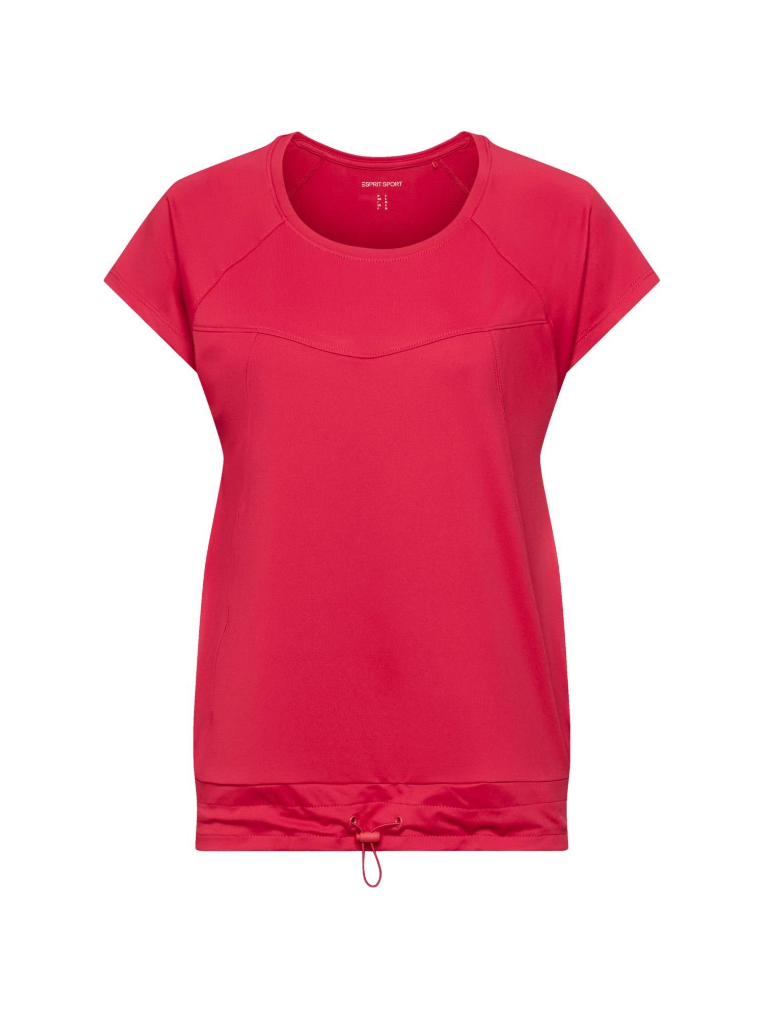 mit sports (1-tlg) T-Shirt Active Recycelt: RED T-Shirt Kordelzug esprit und E-DRY CHERRY