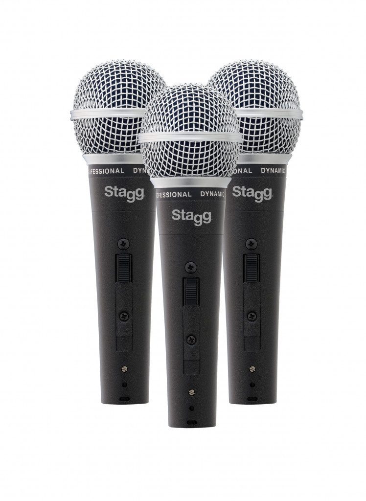 Stagg Mikrofon Stagg SDM50-3 Set – 3 Mikrofone für Bühne & Studio (3er Spar-Set, 4-tlg), inkl. praktischem Tranportkoffer