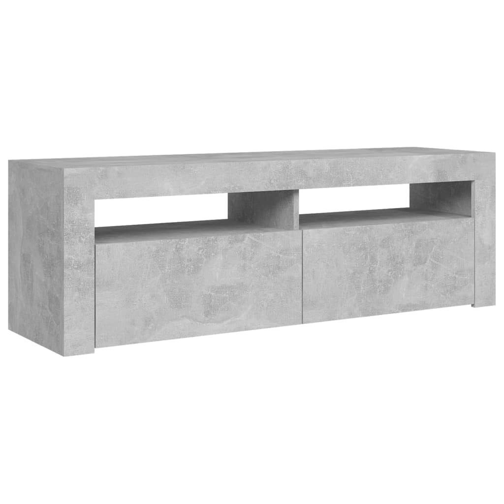 cm (1-St) Betongrau LED-Beleuchtung mit vidaXL 120x35x40 TV-Schrank TV-Schrank