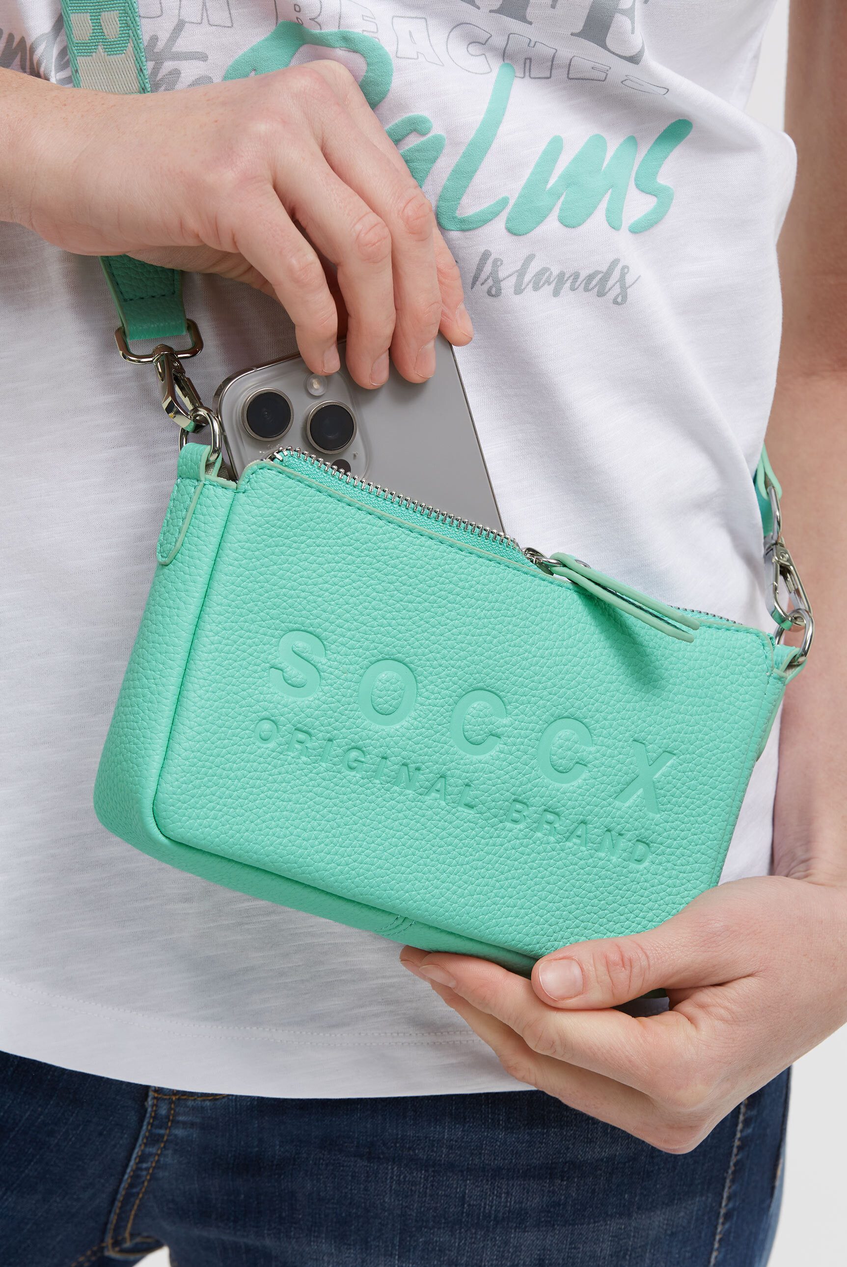 SOCCX Umhängetasche, mit Reißverschluss am Innenfach