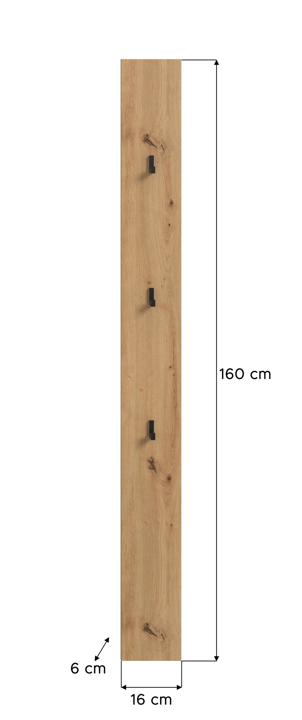freiraum Garderobenpaneel Drive, in artisan oak - 160x13x6cm (BxHxT)