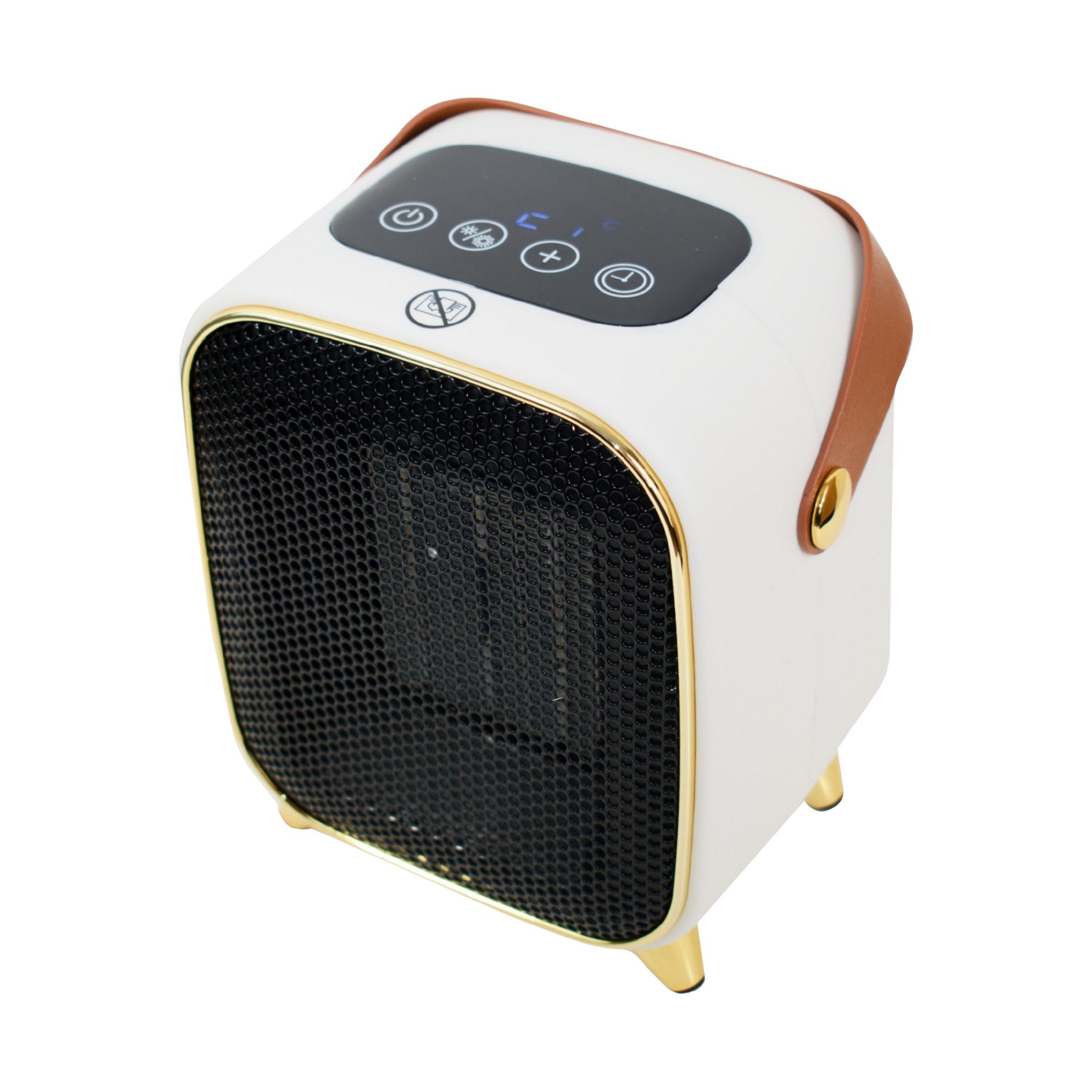 Venteo Heizlüfter Chauffage Retro Heater, 1000 W, kleiner Heizstrahler, Retro Mini Heizung, Timer, Ventilator Modus, Elektro-Heizlüfter, Heizlüfter mit Thermostat