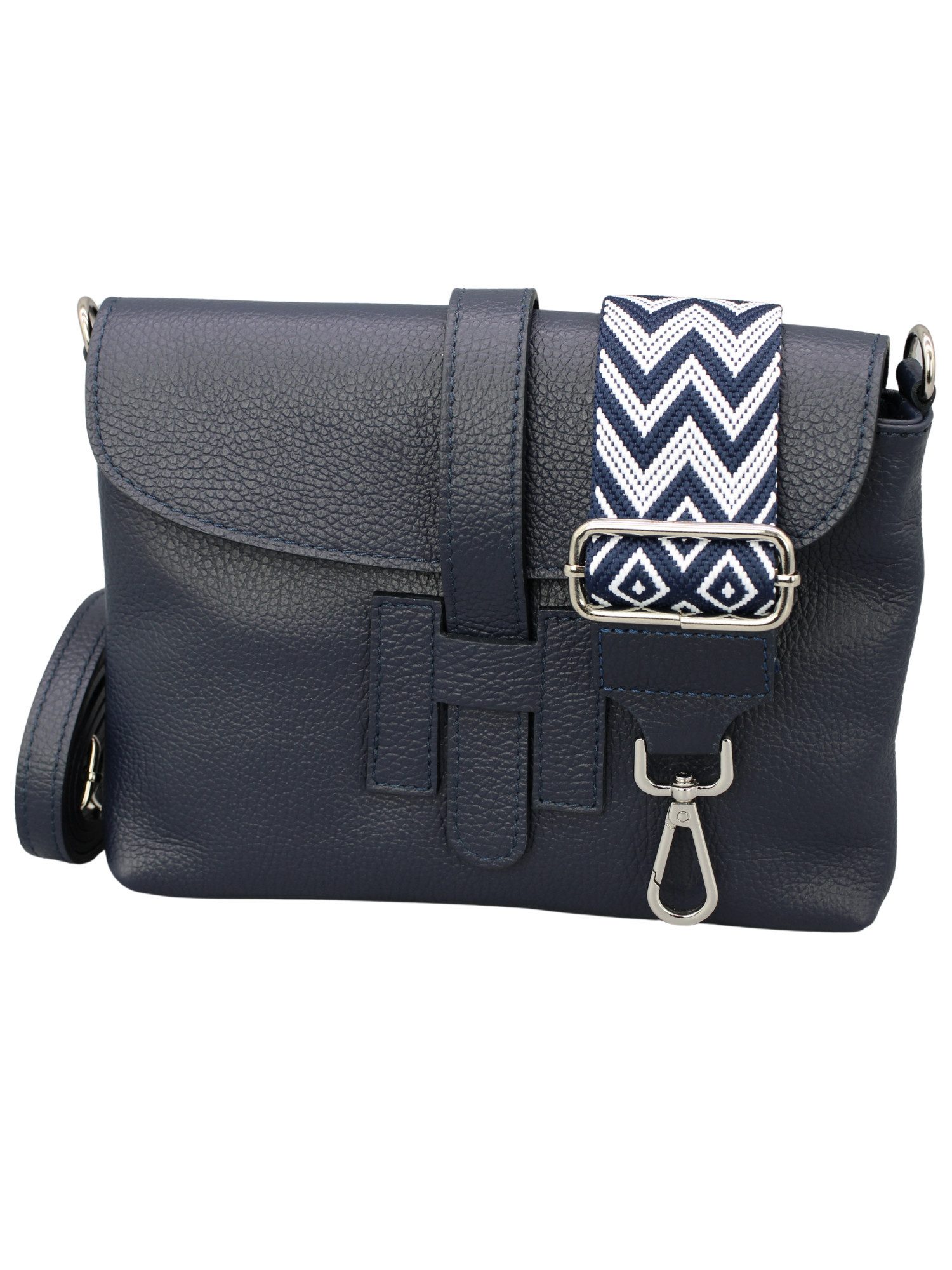 Schultertasche Helen Umhängetasche aus echtem Leder mit 2 verstellbaren Riemen