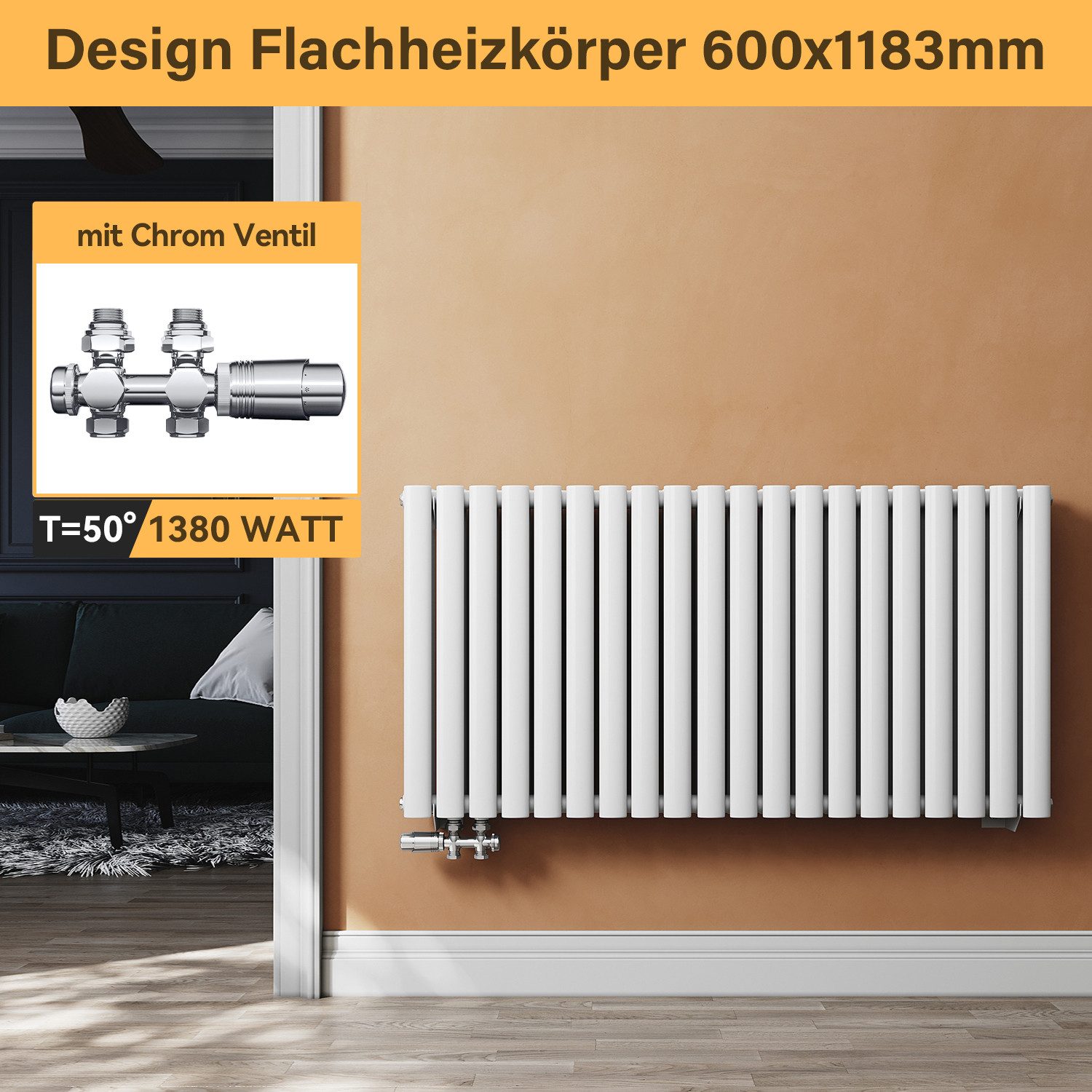 SONNI Badheizkörper Heizkörper Design Röhren Heizung modern, Weiß