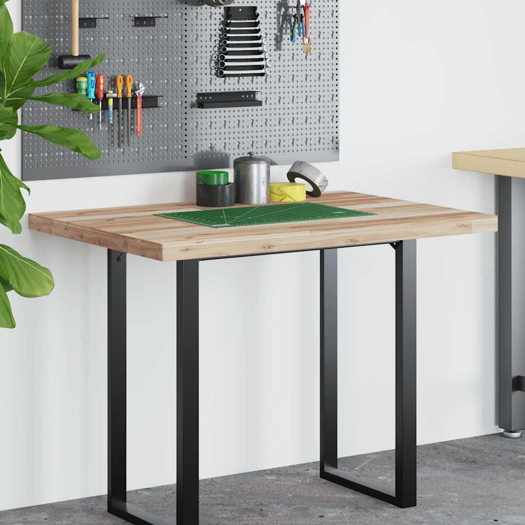vidaXL Schreibtischplatte Schreibtischplatte Unbehandelt 100x80x4 cm Massivholz